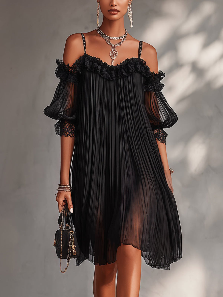 Dove | Women's Black Off-Shoulder Mini Dress