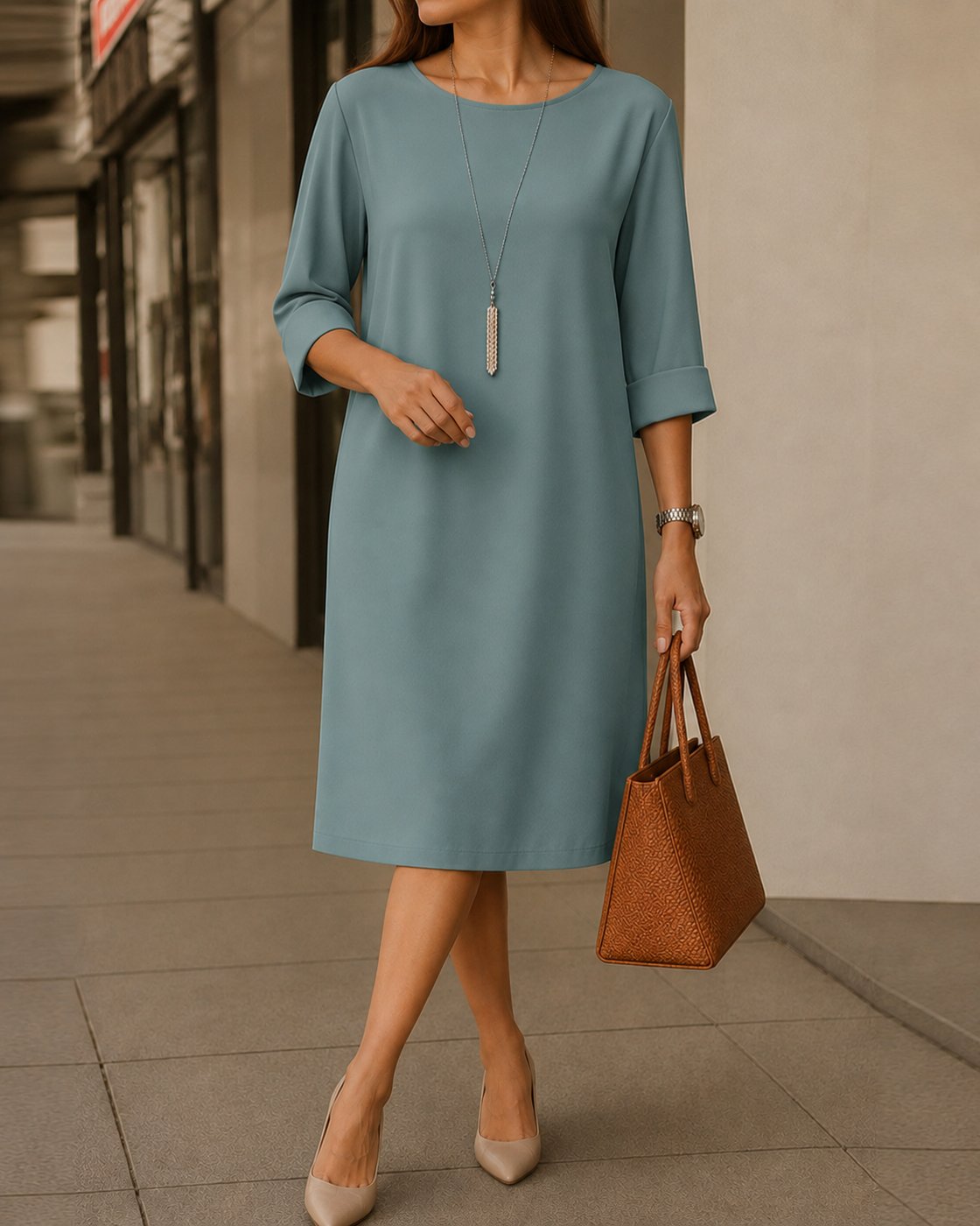 Rosette | Women's Ivory Flowing Midi Dress in 8 Colours