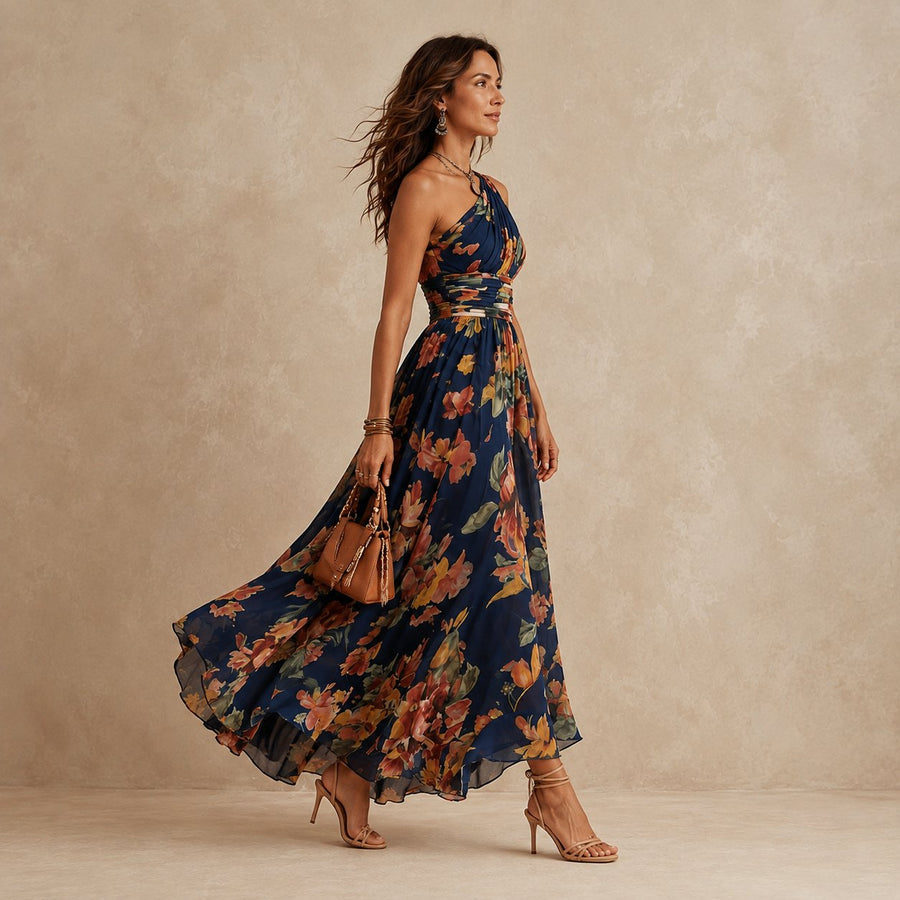 Sonya | Women's Floral One-Shoulder Maxi Dress