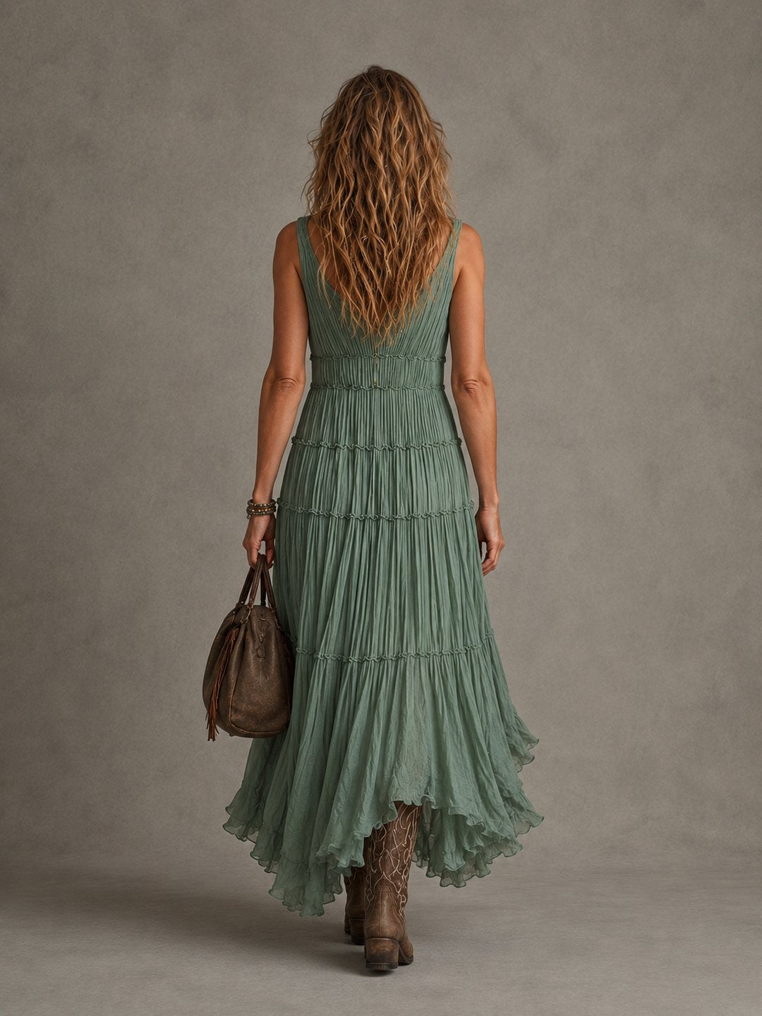 Lolita | Women's Gathered V-Neck Maxi Dress