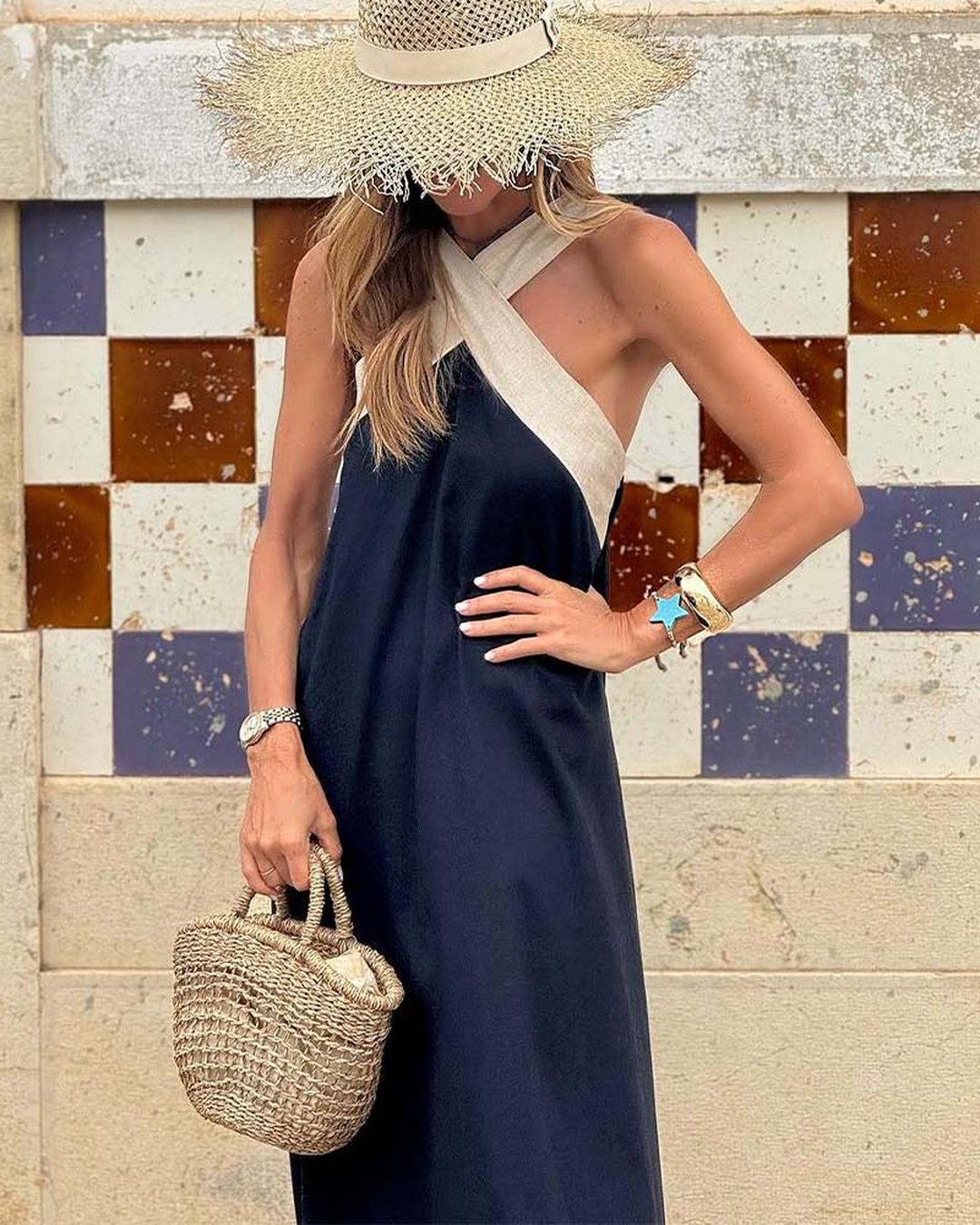 Marlena | Women's Crossback Maxi Dress in 10 Colours