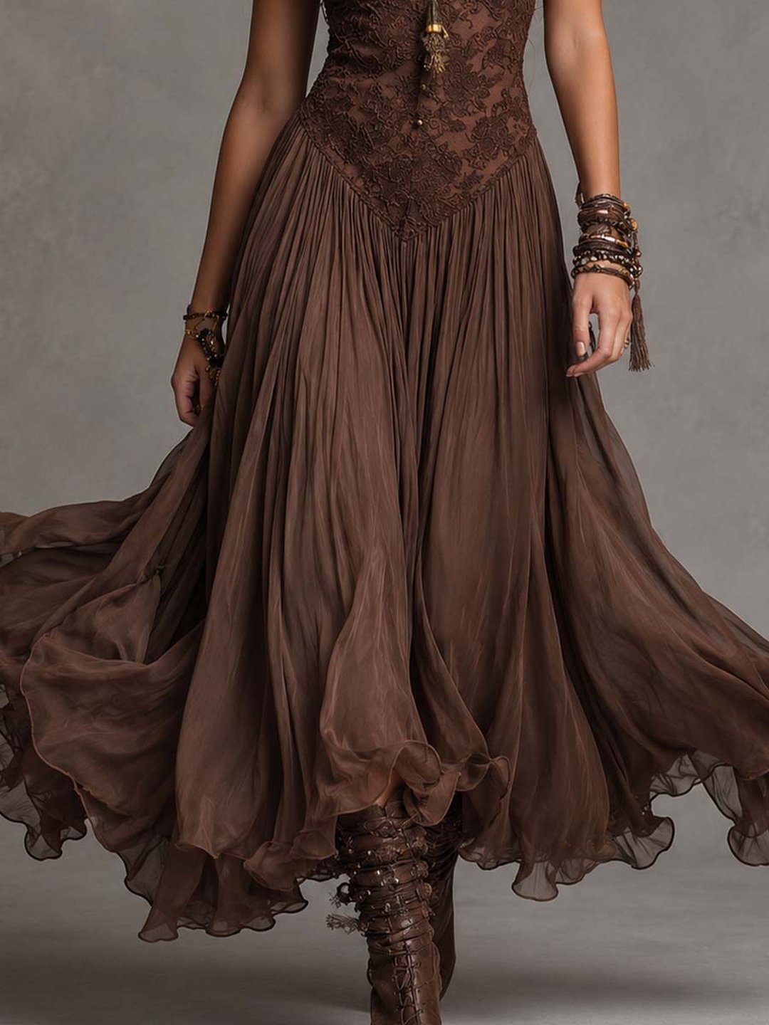 Barb | Women's Lace Corset Bodice Maxi Dress