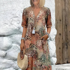 Gail | Women's Mid-Length Dress in Sandy Beige and 4 Colours