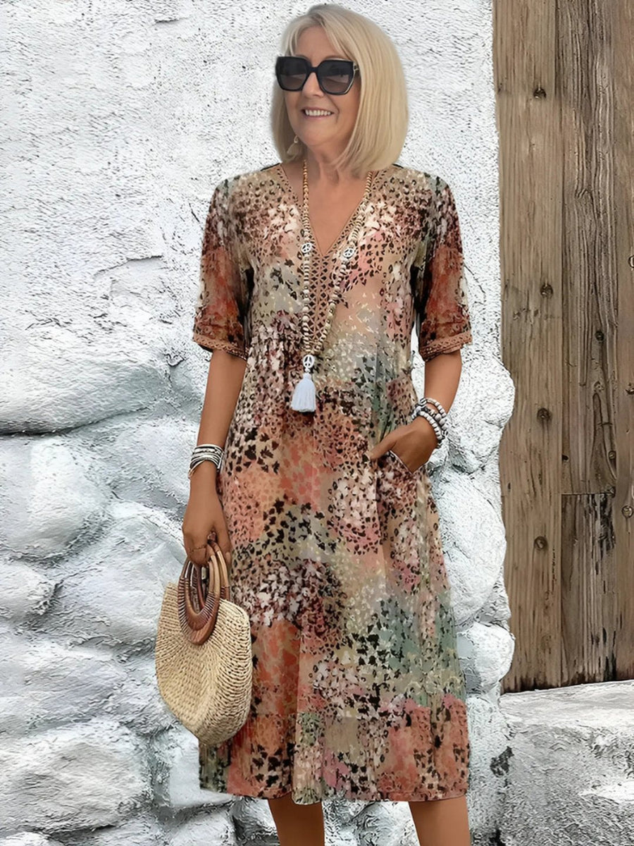 Gail | Women's Mid-Length Dress in Sandy Beige and 4 Colours