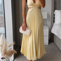 Shelly | Women's Pleated Satin-Look Midi Dress in 6 Colours