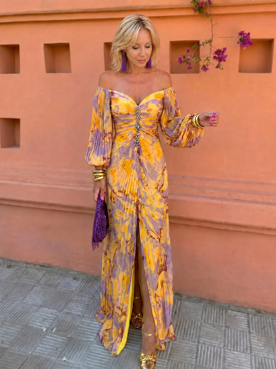 Tilda | Women's Deep V Floral Maxi Dress