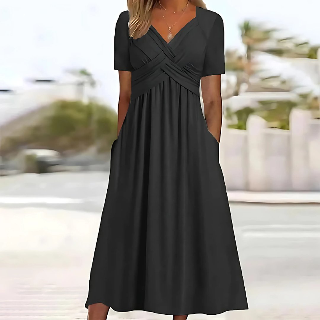 Verena | Women's Flattering Everyday Dress in Green and 4 Colours