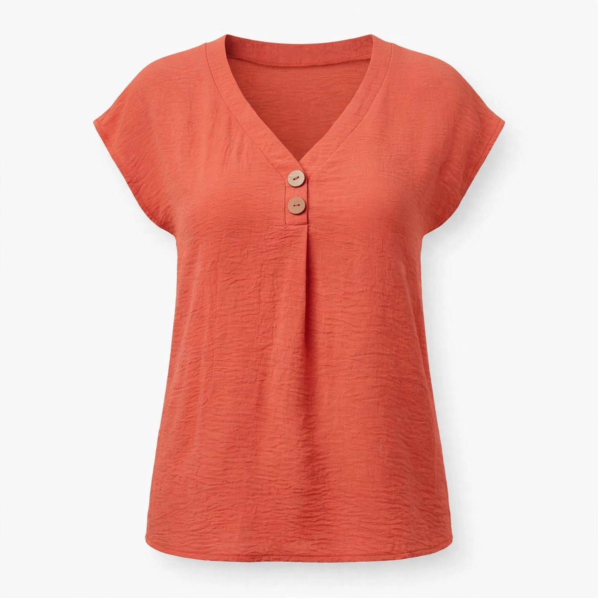 Poppy Ellison | Women's V-Neck Blouse with Button Detail