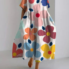 Magdalena | Women's Hand-Painted Floral Dress in 4 Colours
