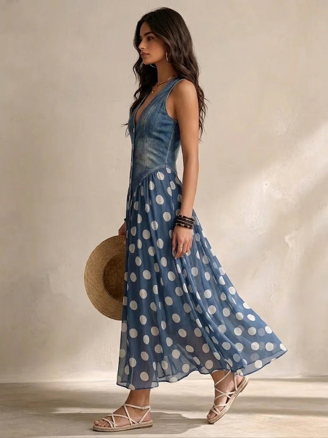 Liliane | Women's Cobalt Everyday Dress in Blue, Black and Grey