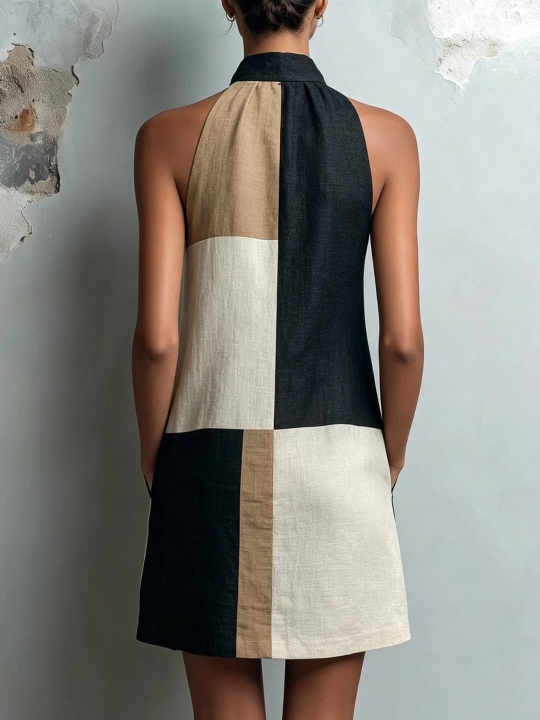 Dagmar | Women's Colour Block Halter Mini Dress