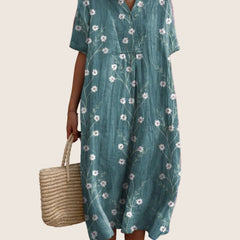Juliette | Women's Cobalt Everyday Dress with Floral Print Options