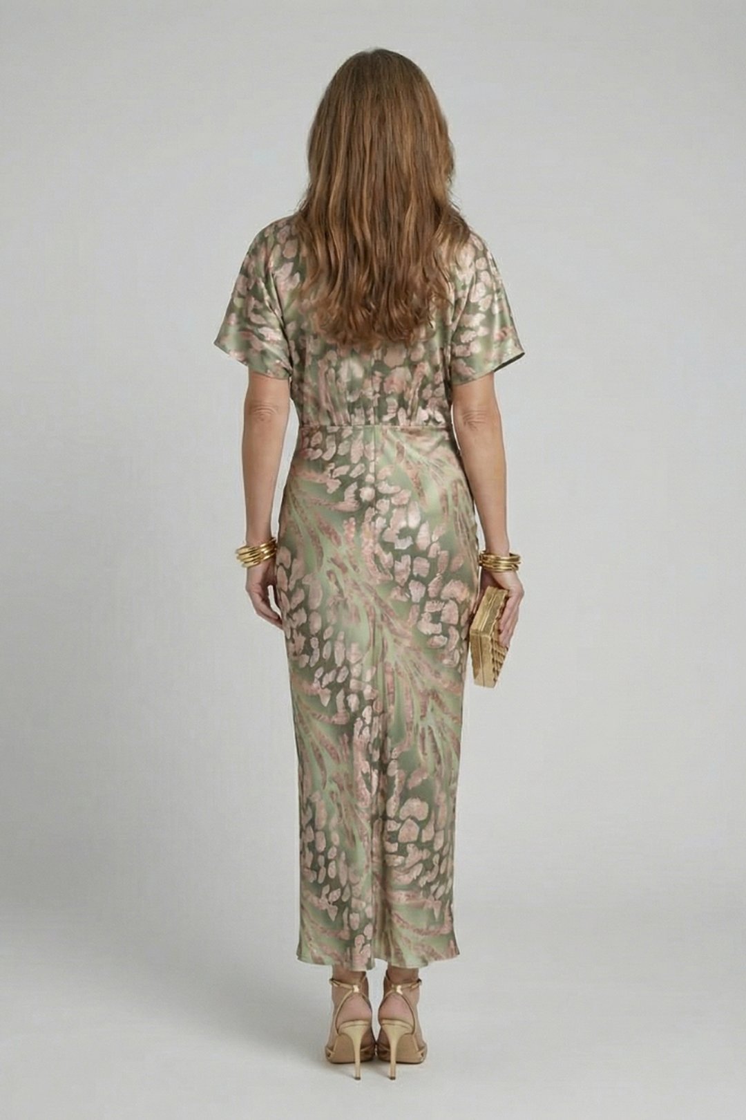 Taryn | Women's Twist-Waist Abstract Print Midi Dress