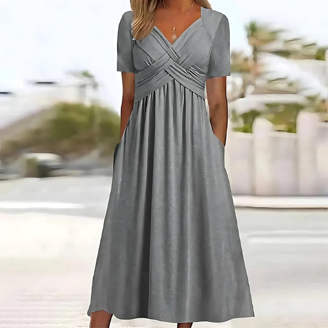Verena | Women's Flattering Everyday Dress in Green and 4 Colours