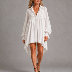 Dorina | Women's Lace Detail Shirt Mini Dress