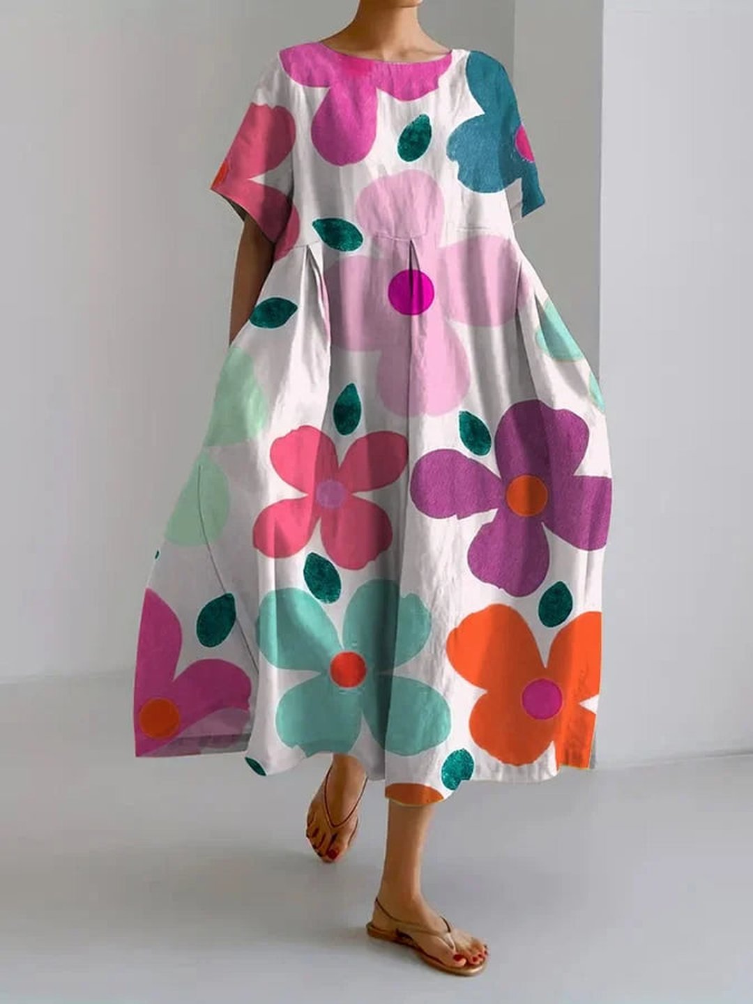 Magdalena | Women's Hand-Painted Floral Dress in 4 Colours