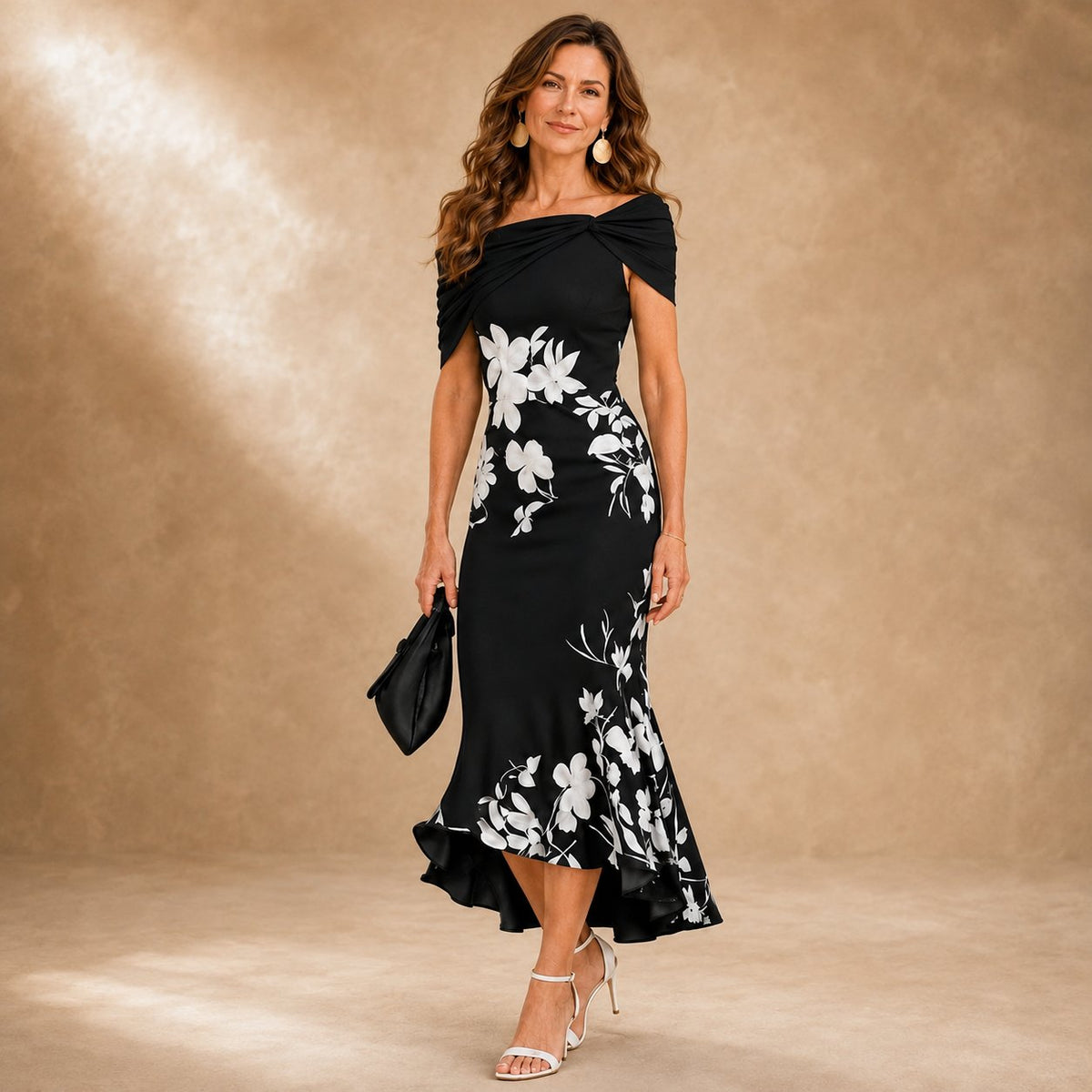 Andra | Women's Everyday Midi Dress in Green, Black and Blue