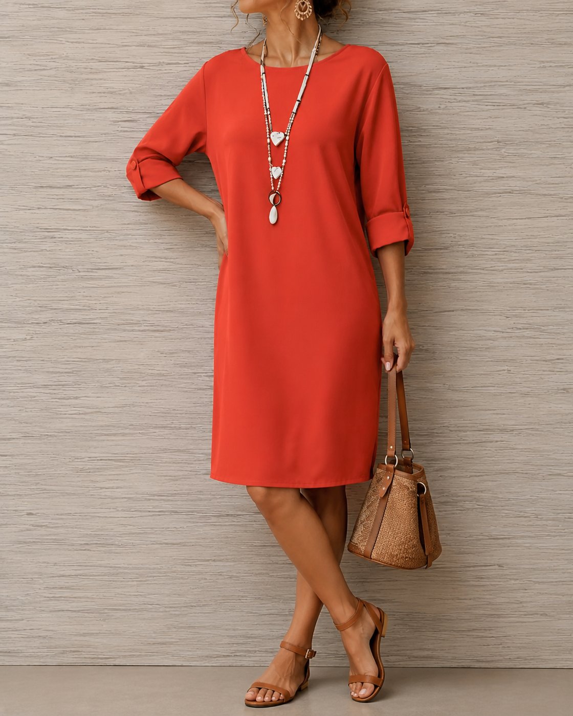 Rosette | Women's Ivory Flowing Midi Dress in 8 Colours