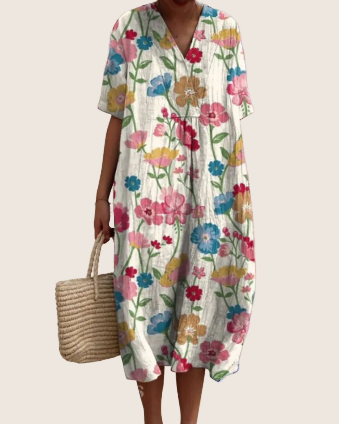 Juliette | Women's Cobalt Everyday Dress with Floral Print Options