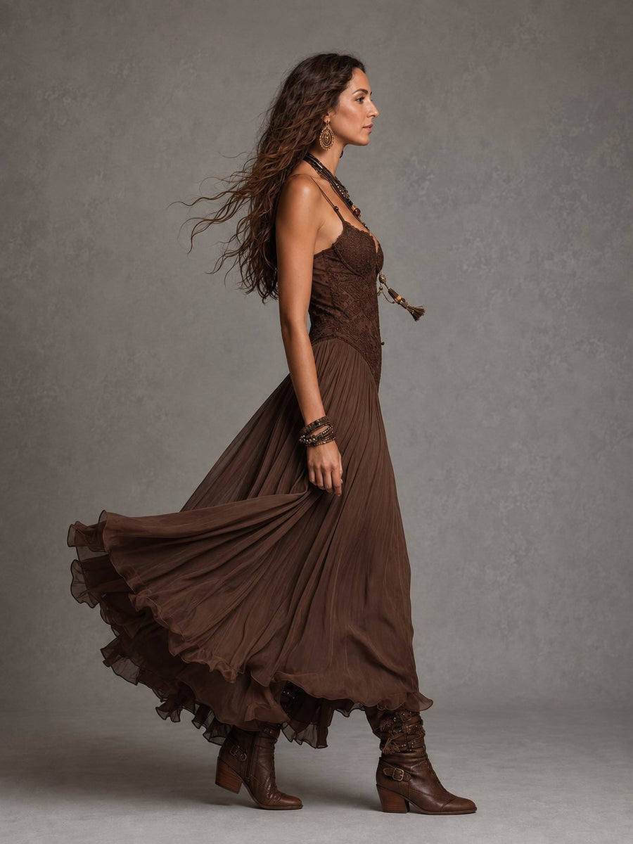 Barb | Women's Lace Corset Bodice Maxi Dress