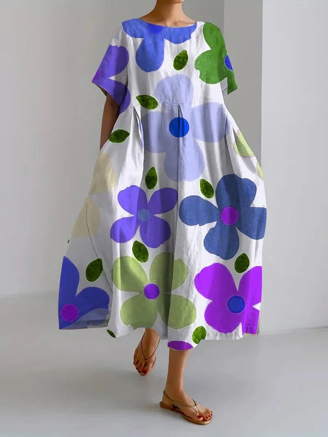 Magdalena | Women's Hand-Painted Floral Dress in 4 Colours