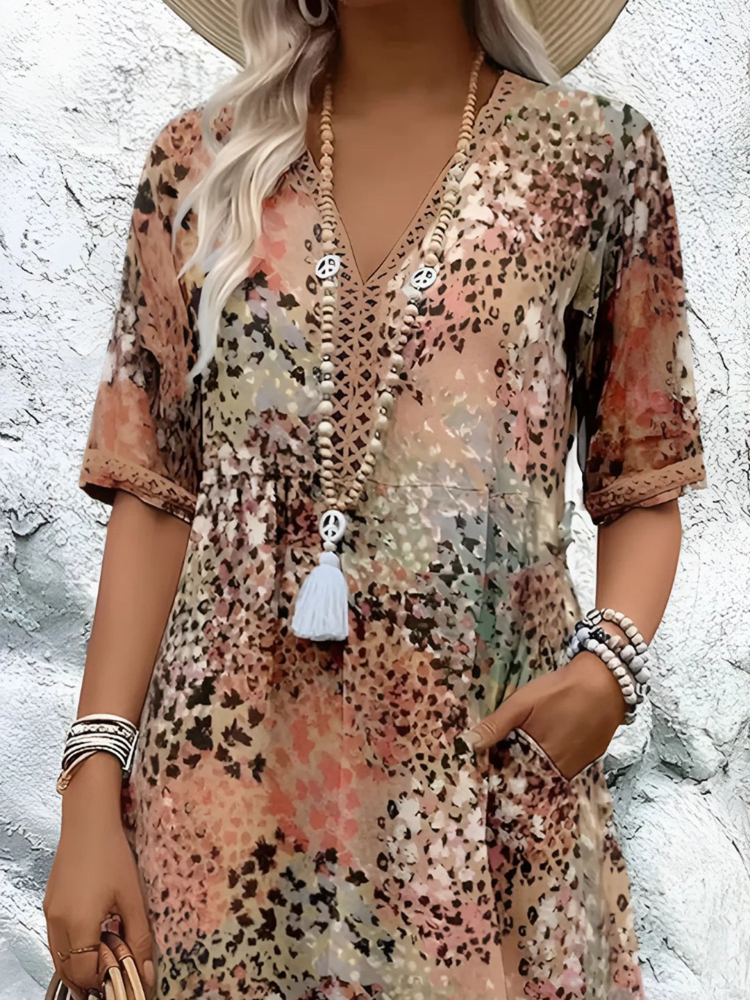 Gail | Women's Mid-Length Dress in Sandy Beige and 4 Colours