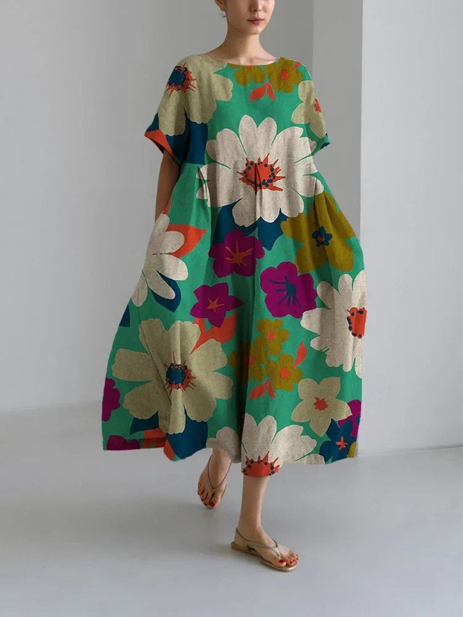 Rosetta | Women's Painterly Floral Midi Dress