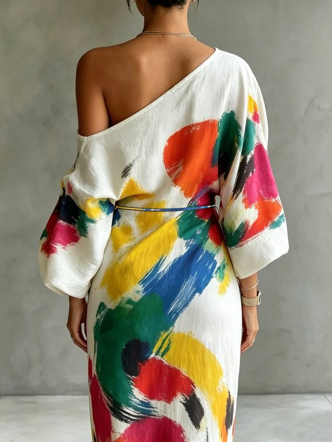 Odile | Women's Ivory Flowing Maxi Dress