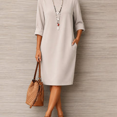 Rosette | Women's Ivory Flowing Midi Dress in 8 Colours