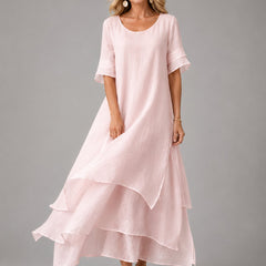 Peggy | Women's Blush Flowing Maxi Dress in 5 Colours