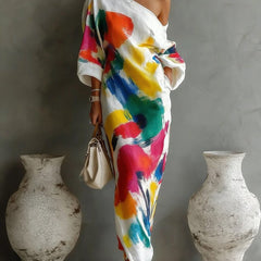 Odile | Women's Ivory Flowing Maxi Dress