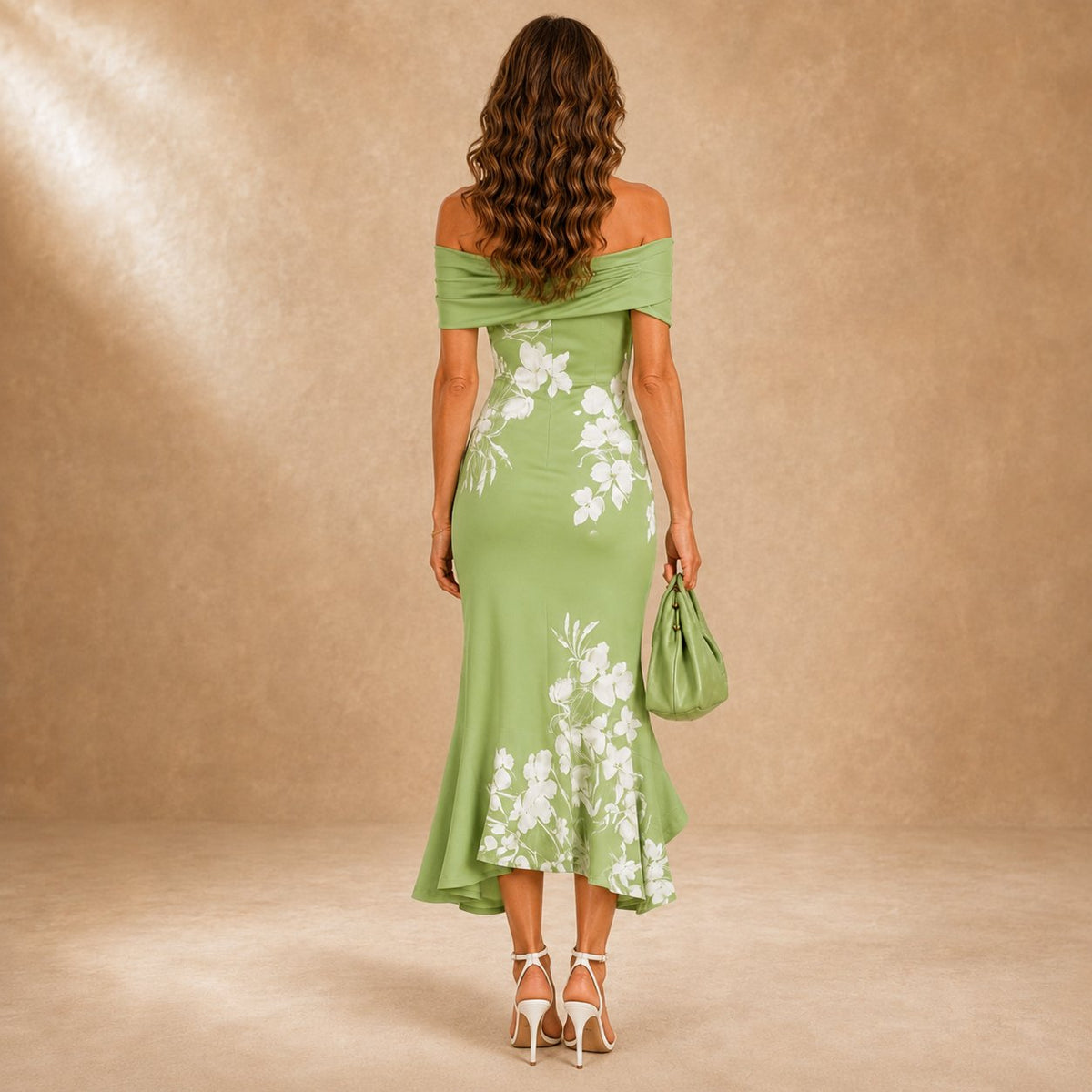 Andra | Women's Everyday Midi Dress in Green, Black and Blue
