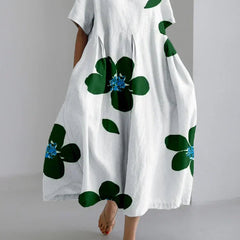 Lilia | Women's Emerald Floral Midi Dress