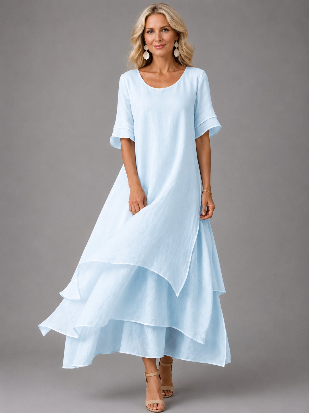 Peggy | Women's Blush Flowing Maxi Dress in 5 Colours