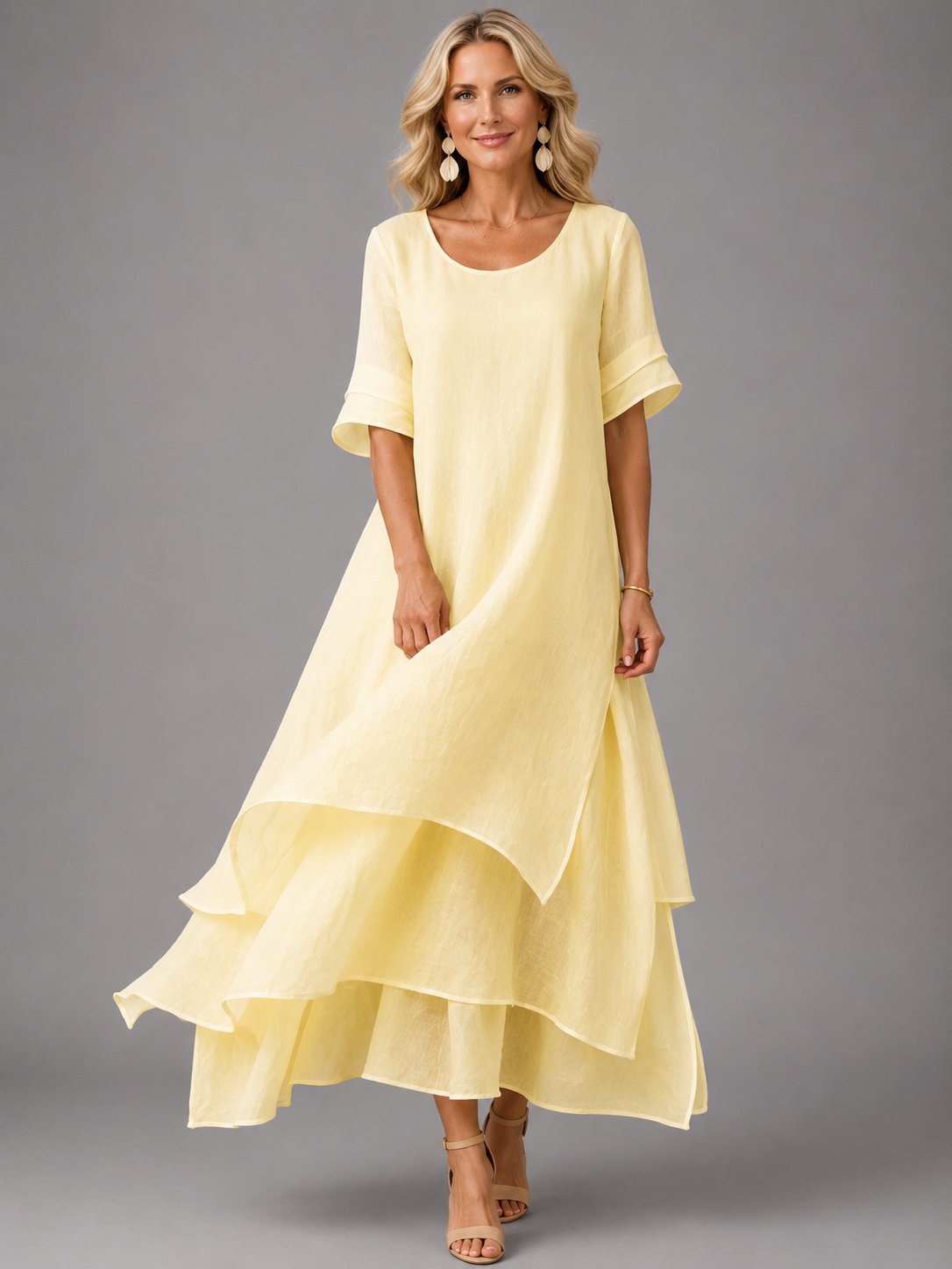 Peggy | Women's Blush Flowing Maxi Dress in 5 Colours