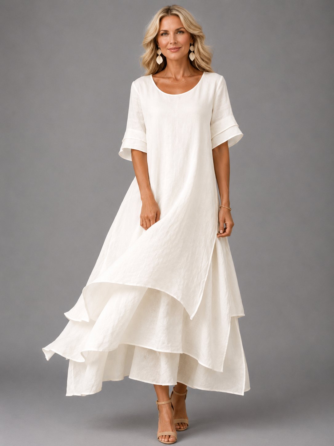 Peggy | Women's Blush Flowing Maxi Dress in 5 Colours