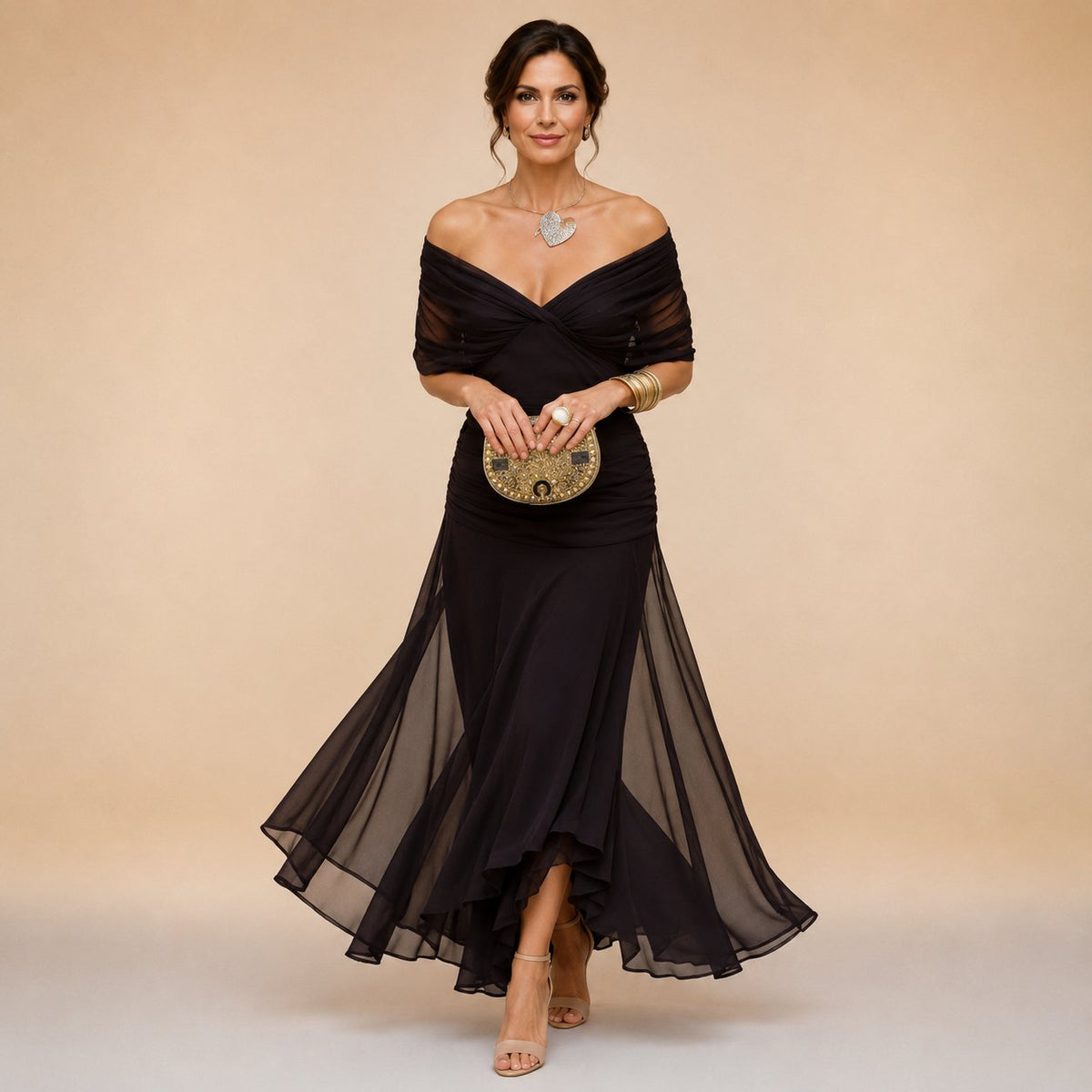 Ursula | Dark Green Christmas Party Dress, Maxi
