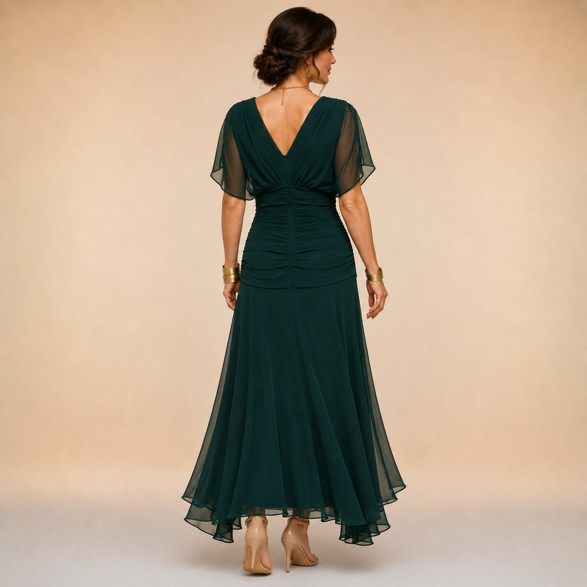 Ursula | Dark Green Christmas Party Dress, Maxi