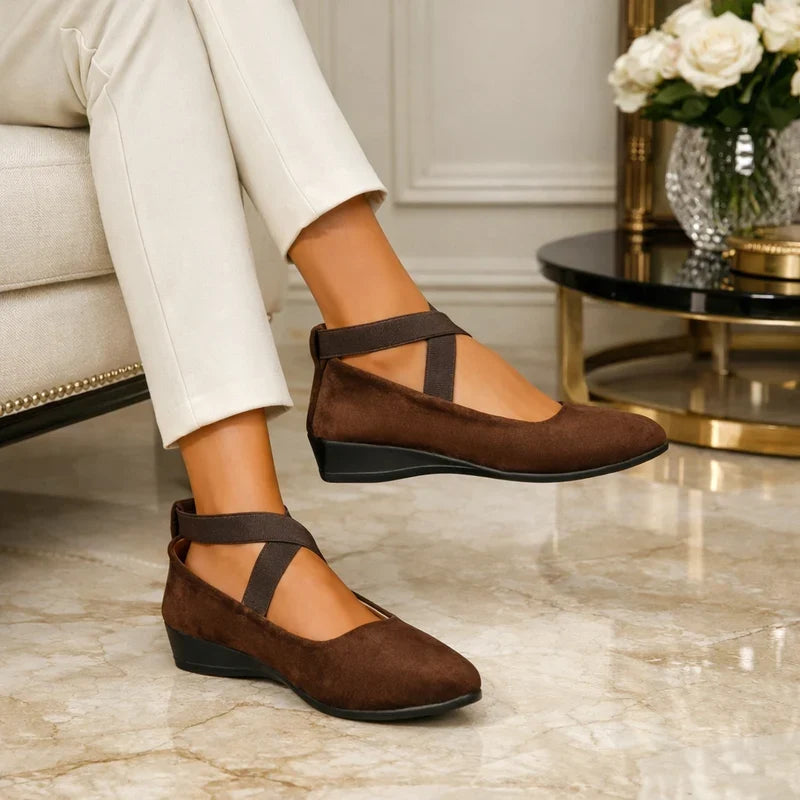Angie | Women's Crossover Strap Flat Sandals with Ankle Strap