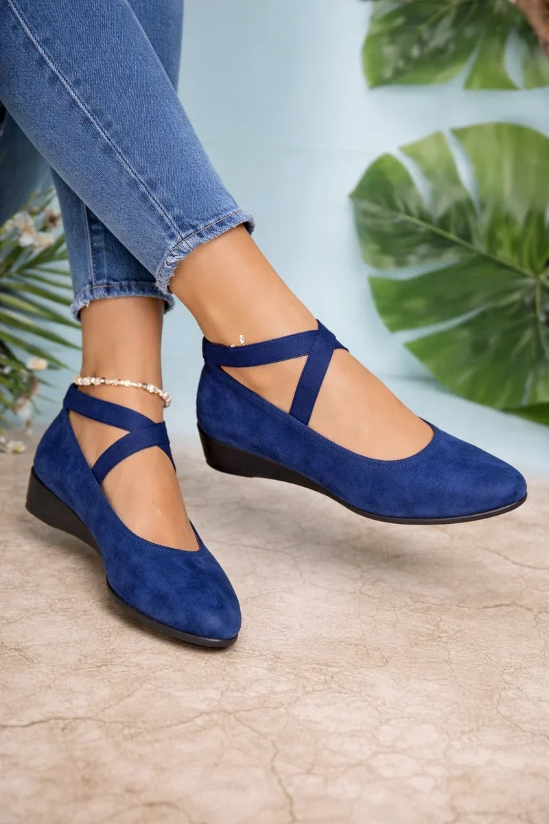 Angie | Women's Crossover Strap Flat Sandals with Ankle Strap