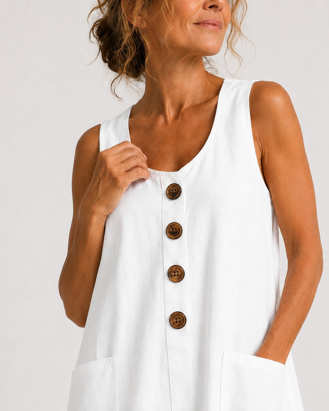 Doria | Women's Sleeveless Button-Front Mini Dress