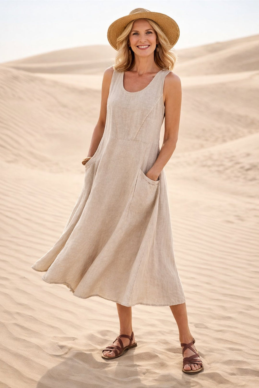 Glynis | Women's A-Line Midi Dress in 7 Colours