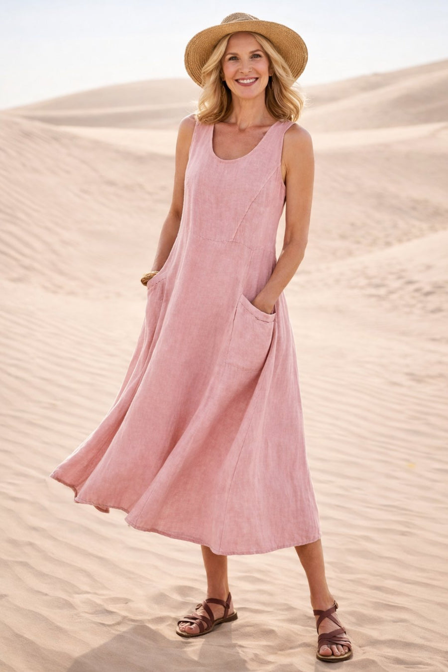 Glynis | Women's A-Line Midi Dress in 7 Colours