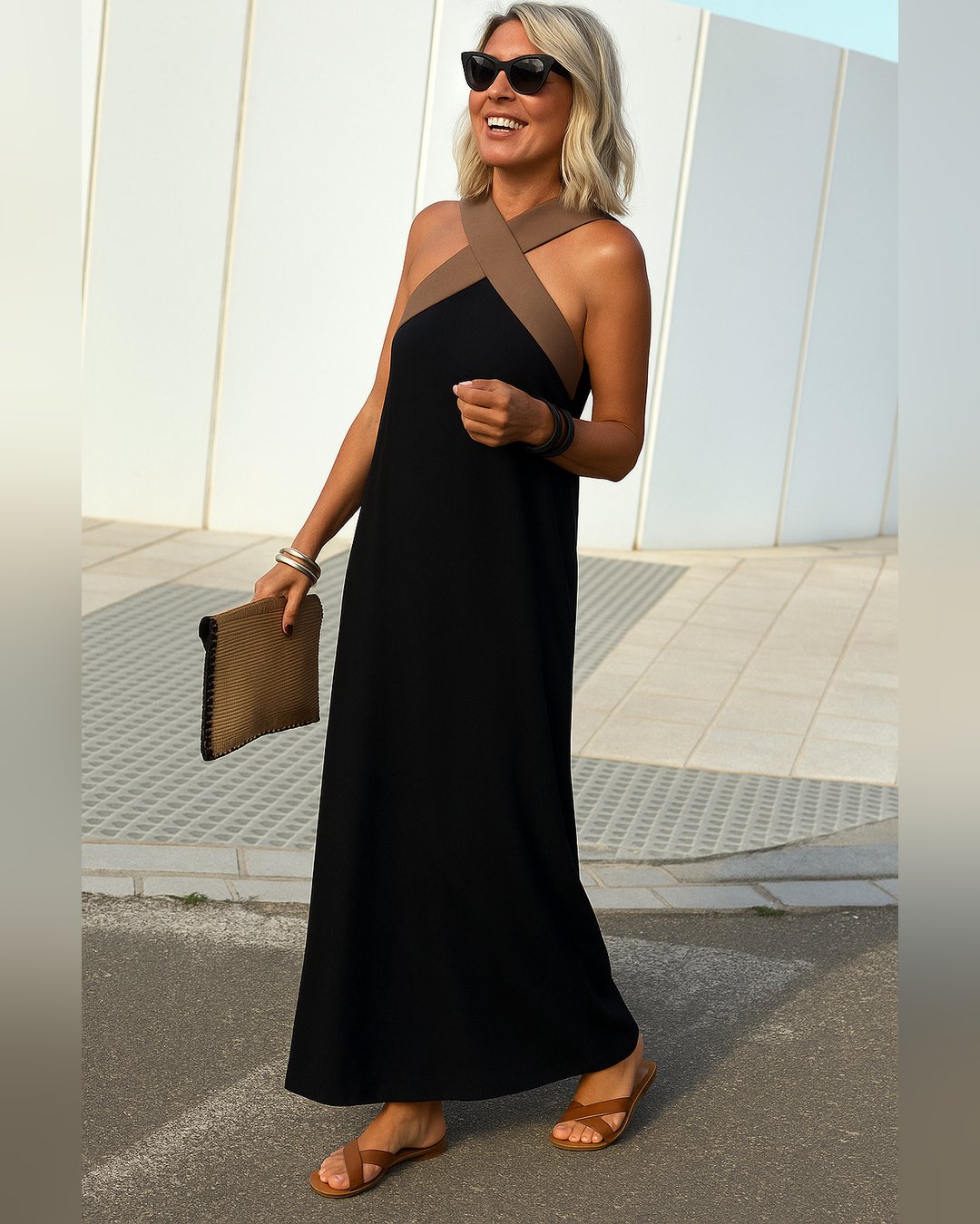 Marlena | Women's Crossback Maxi Dress in 10 Colours