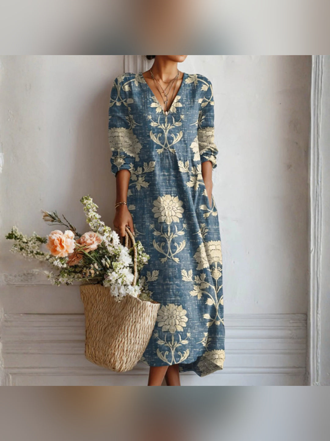 Vivienne | Women's Cobalt Everyday Dress in 12 Colours and Prints