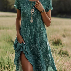 Yvette | Women's Meadow Green Midi Dress in 11 Colours and Prints