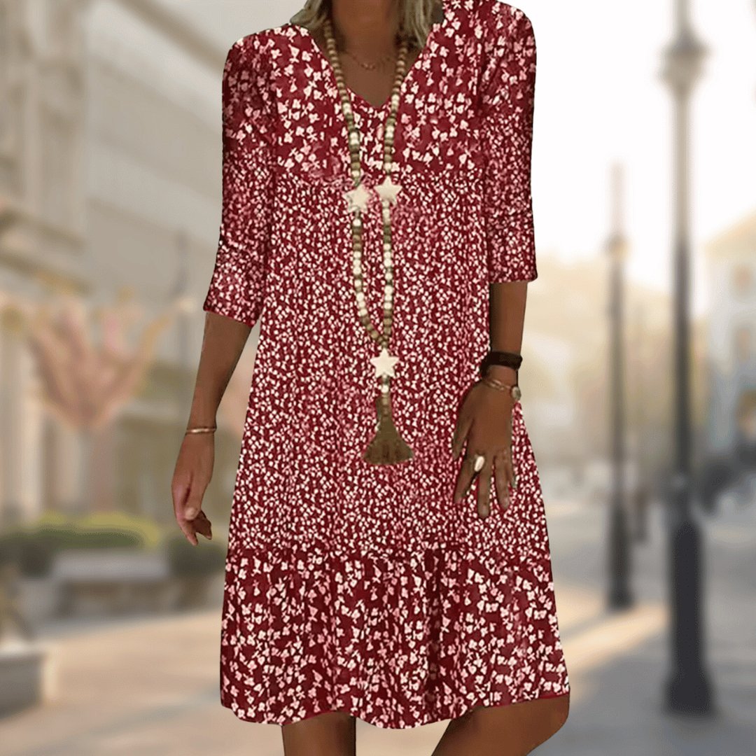 Oprah | Women's Modern Everyday Dress in Blue, Red, Brown and Green