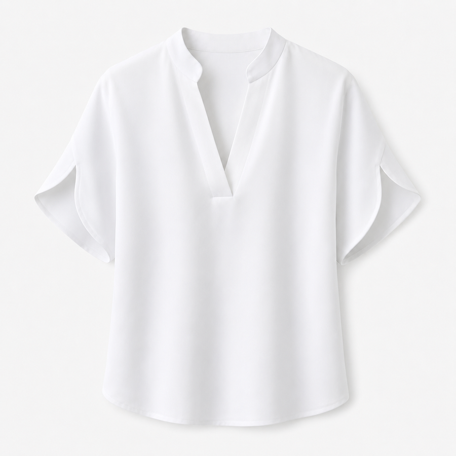 Lily Jones | Women's Flowing Chiffon V-Neck Blouse