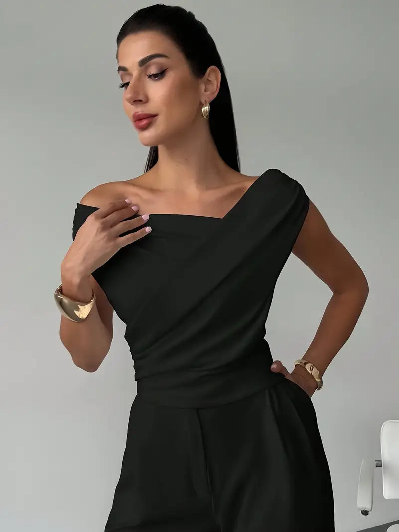 Delphine | Women's Draped Top with Flowing Silhouette