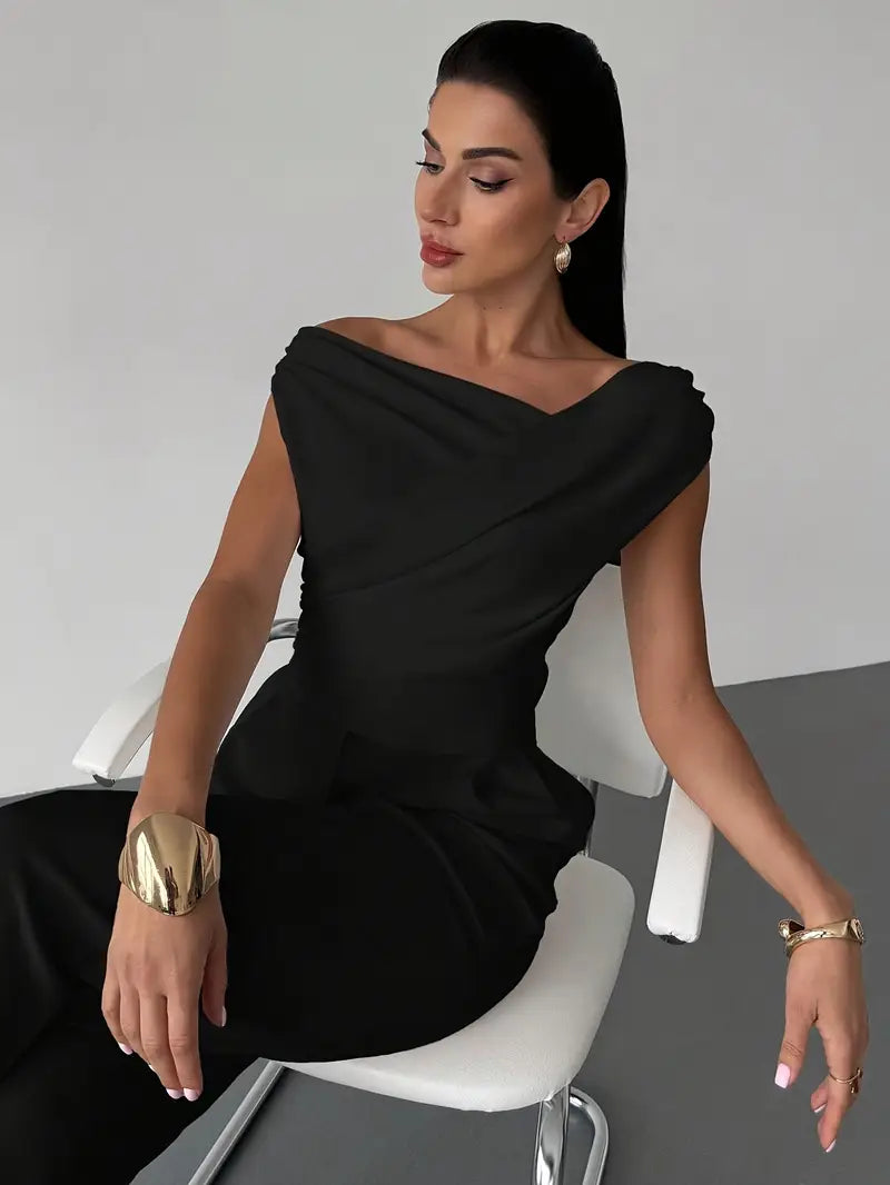 Delphine | Women's Draped Top with Flowing Silhouette